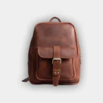 Жіночий компактний шкіряний рюкзак Mini невеликих розмірів для телефону та важливих аксесуарів з надійною кишенею та металевою фурнітурою