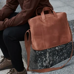 Ексклюзивна шкіряна сумка для ноутбука в класиному діловому стилі для бізнес-подорожей з технікою та роботи в офісі або навчання зі шкіри crazy horce