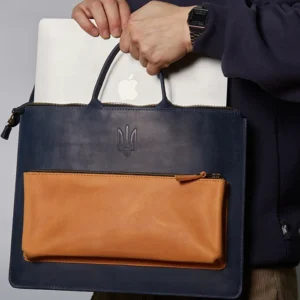 Патріотичний шкіряний чохол для ноутбука MacBook з модним дизайном і тисненням логотипу під замовлення ручного виготовлення