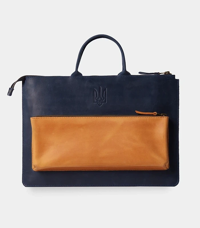 Чохол патріотичний з натуральної шкіри хорошої якості з тисненням логотипу для зберігання ноутбука Apple та комп'ютерної техніки