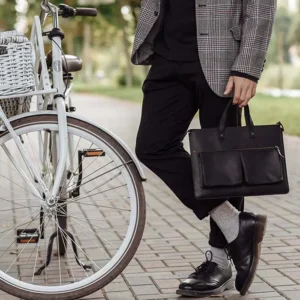 Ділова шкіряна сумка для ноутбука Apple, Asus, Aser зі зручними ручками та стильним дизайном виготовлення хендмейд зі шкіри crazy horce