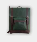 Популярний сучасний рюкзак зеленого кольору Зелений сучасний шкіряний рюкзак Modern зроблений хендмейд з великим відділенням для ноутбука планшета документів або аксесуарів для щоденного носіння